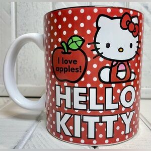 Hello Kitty By Sanrio Polka Dot “I Love Apples” 20 Oz Ceramic Mug 2024 14 Yrs.+